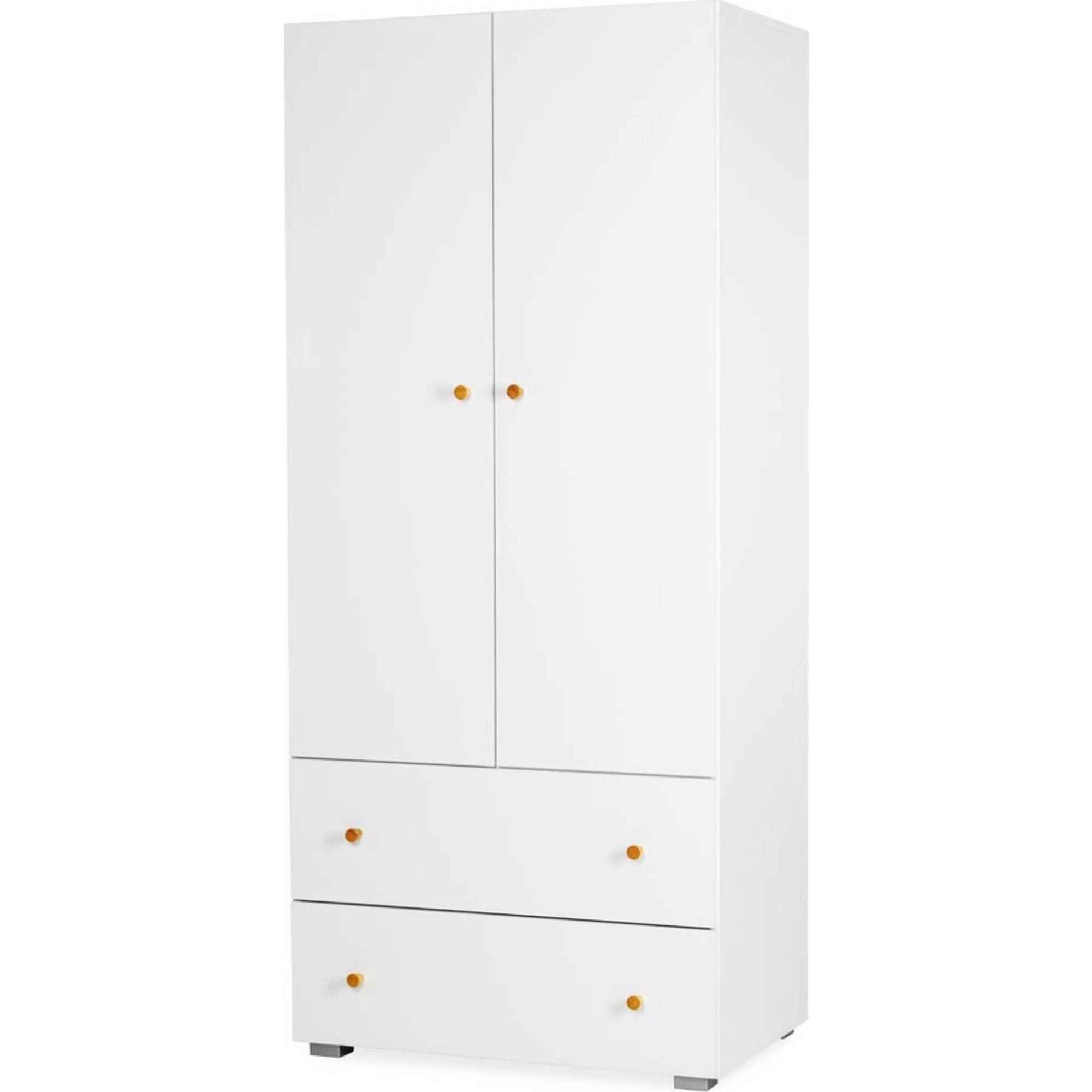 Roupeiro 2 Portas e 2 Gavetas 80x183x52cm Branco Karolina