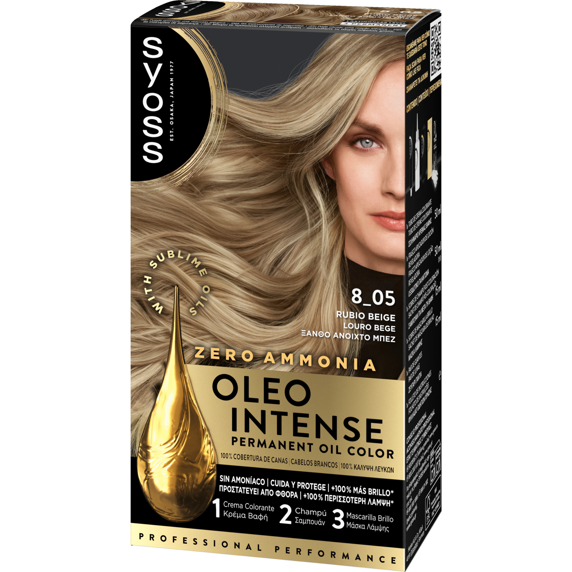 Colora&ccedil;&atilde;o Permanente Oleo Intense Louro Bege 8.05 Syoss