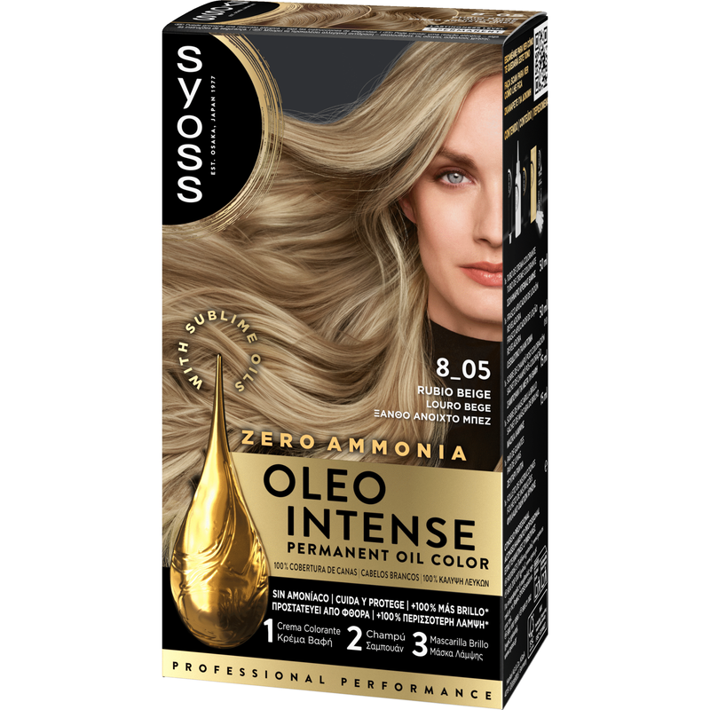 Coloração Permanente Oleo Intense Louro Bege 8.05 Syoss