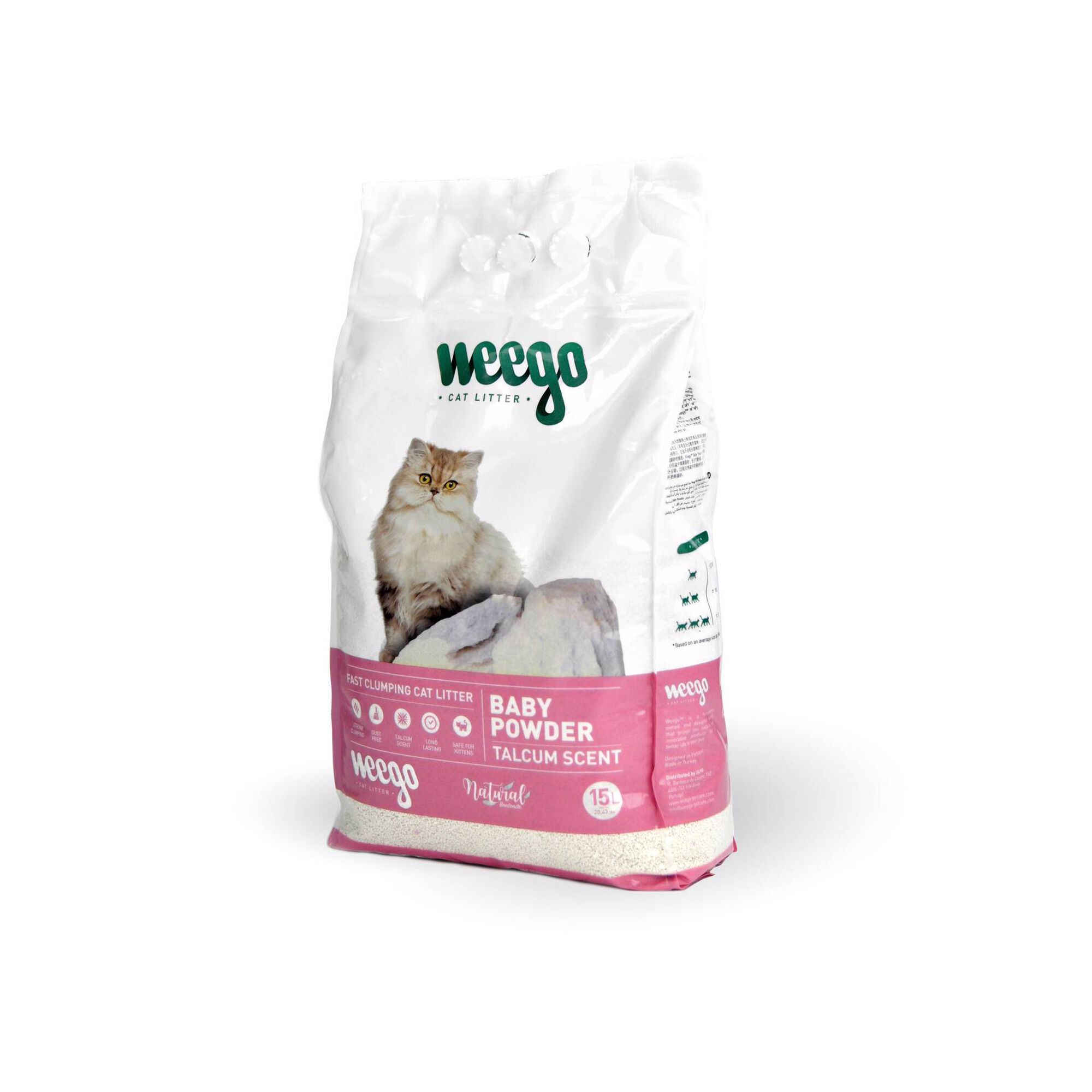Areia para Gato Aglomerante Bentonite Natural Baby Powder Areia para Gato Aglomerante Bentonite Natural Baby Powder