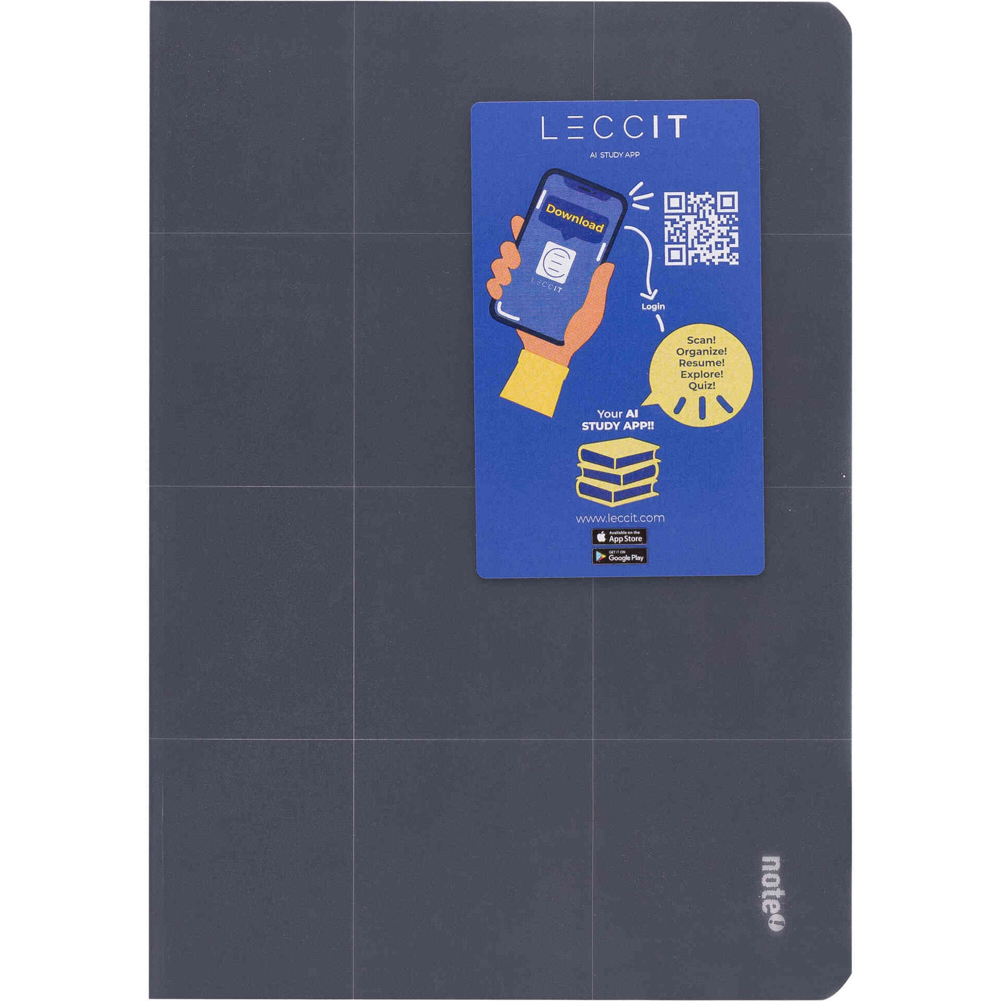 Caderno Note! Agrafado Flex&iacute;vel A5 Pautado Preto Pure para App Leccit