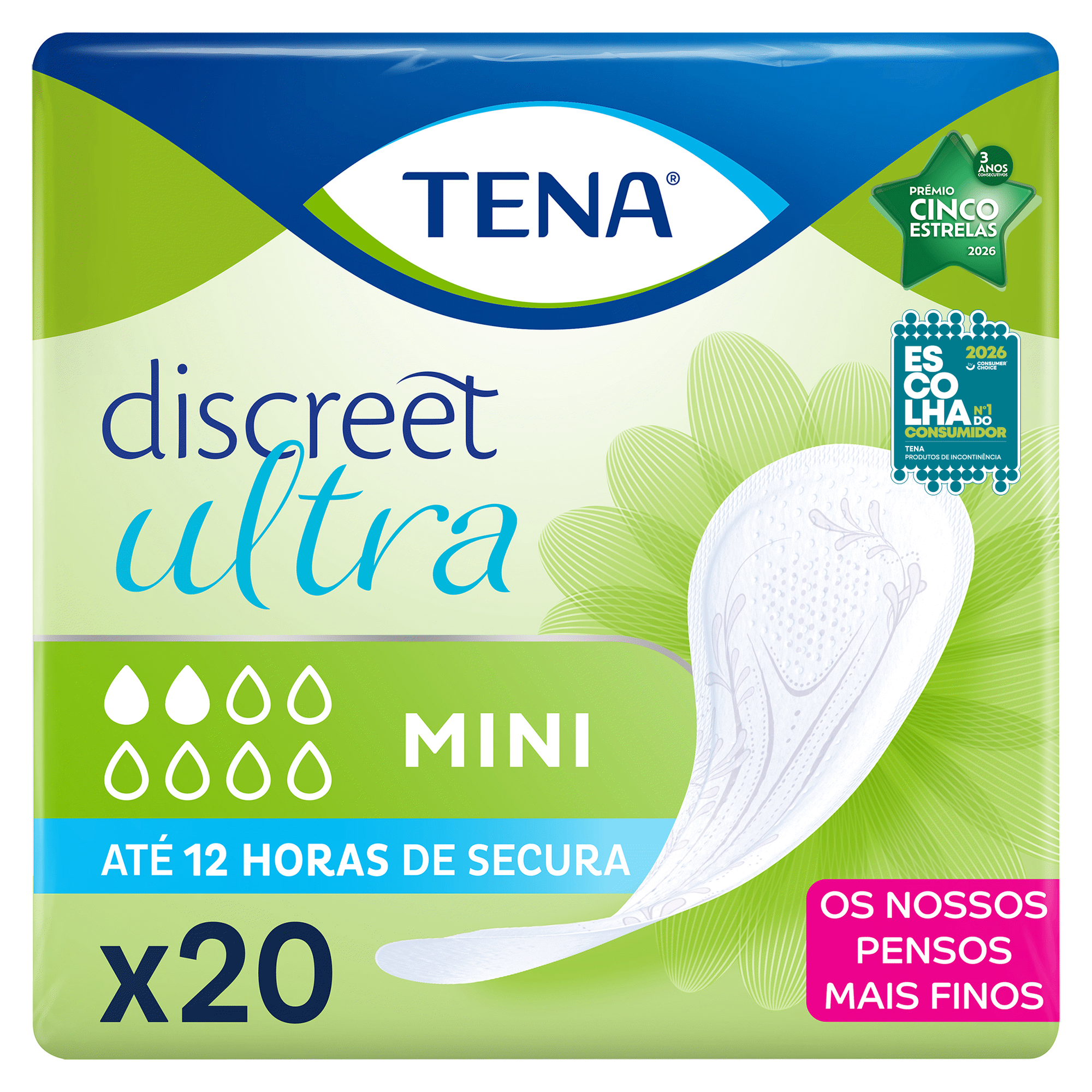Pensos Incontin&ecirc;ncia Discreet Mini Ultra Tena