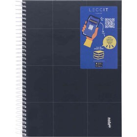 Caderno Note! Espiral Capa Dura A5 Pautado Preto Pure para App Leccit