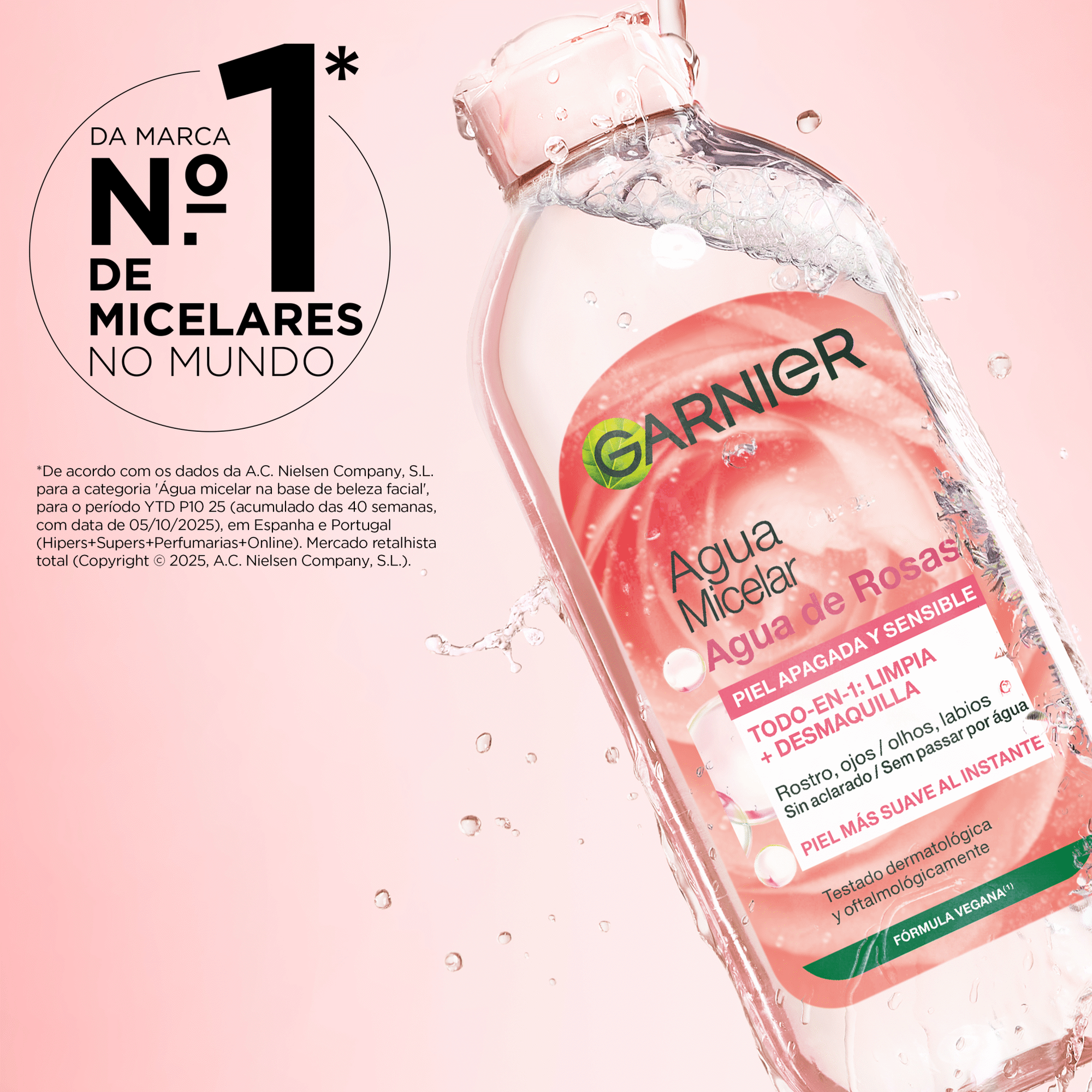 &Aacute;gua Micelar Rosas Garnier Skin Active