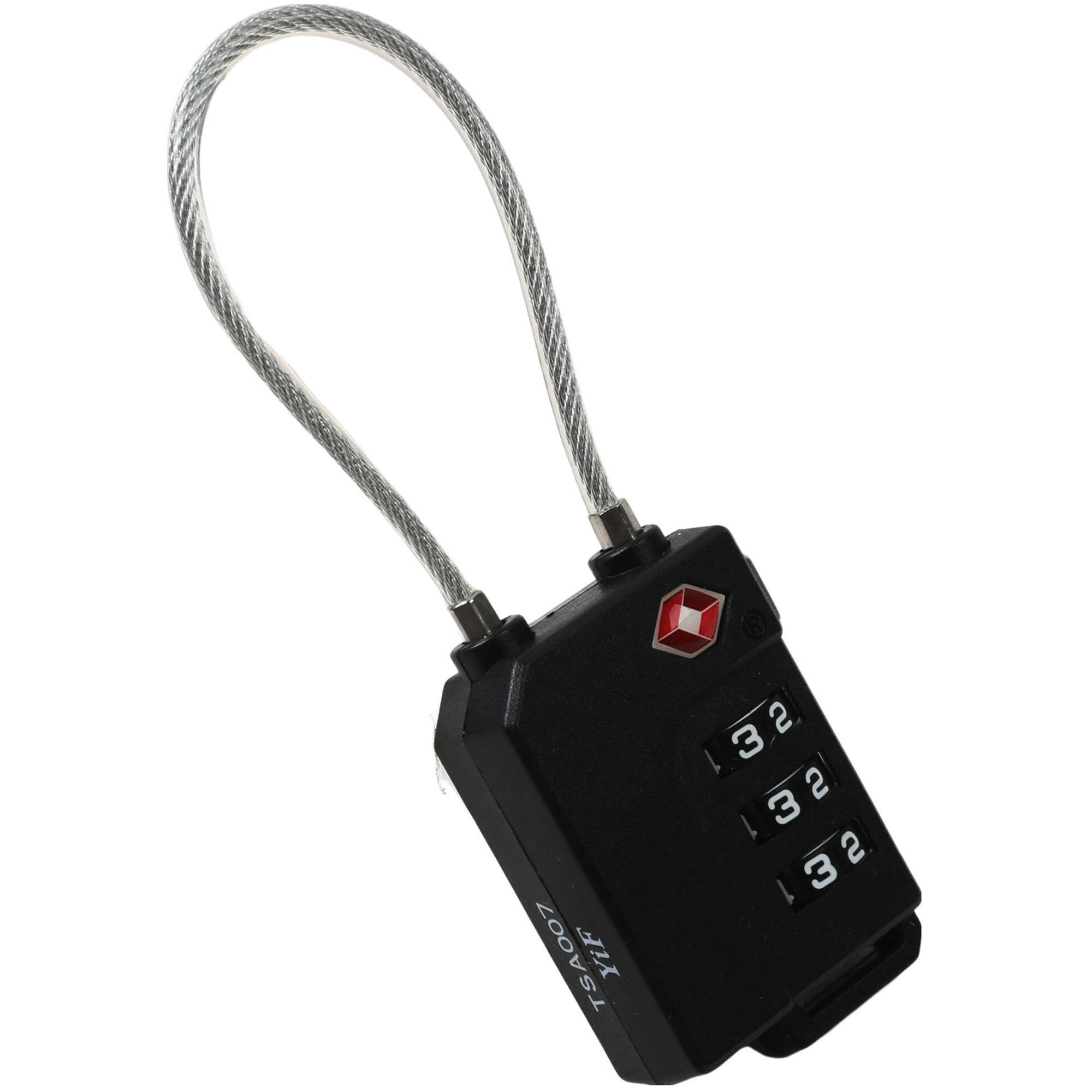 Cadeado Viagem com Cabo Aço Preto Cadeado Viagem com Cabo Aço Preto