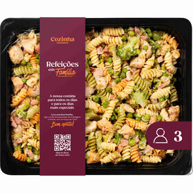 Fusilli com Frango e Bacon para 3 Pessoas