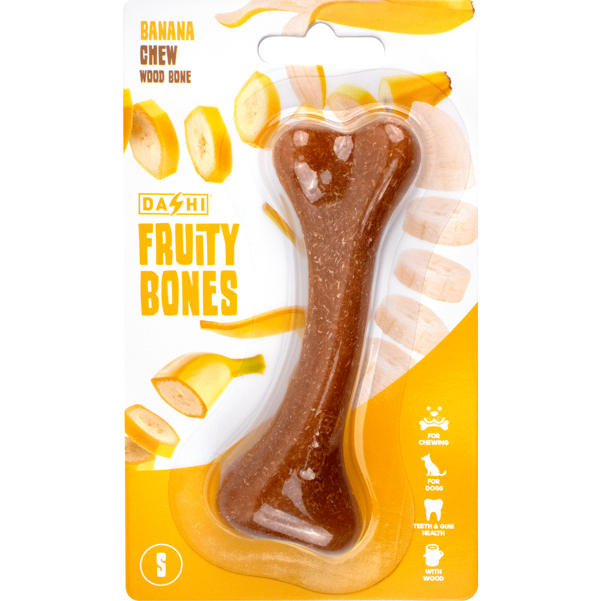 Snack para C&atilde;o Osso Mordedor Madeira Fruity Bone Banana S Dashi