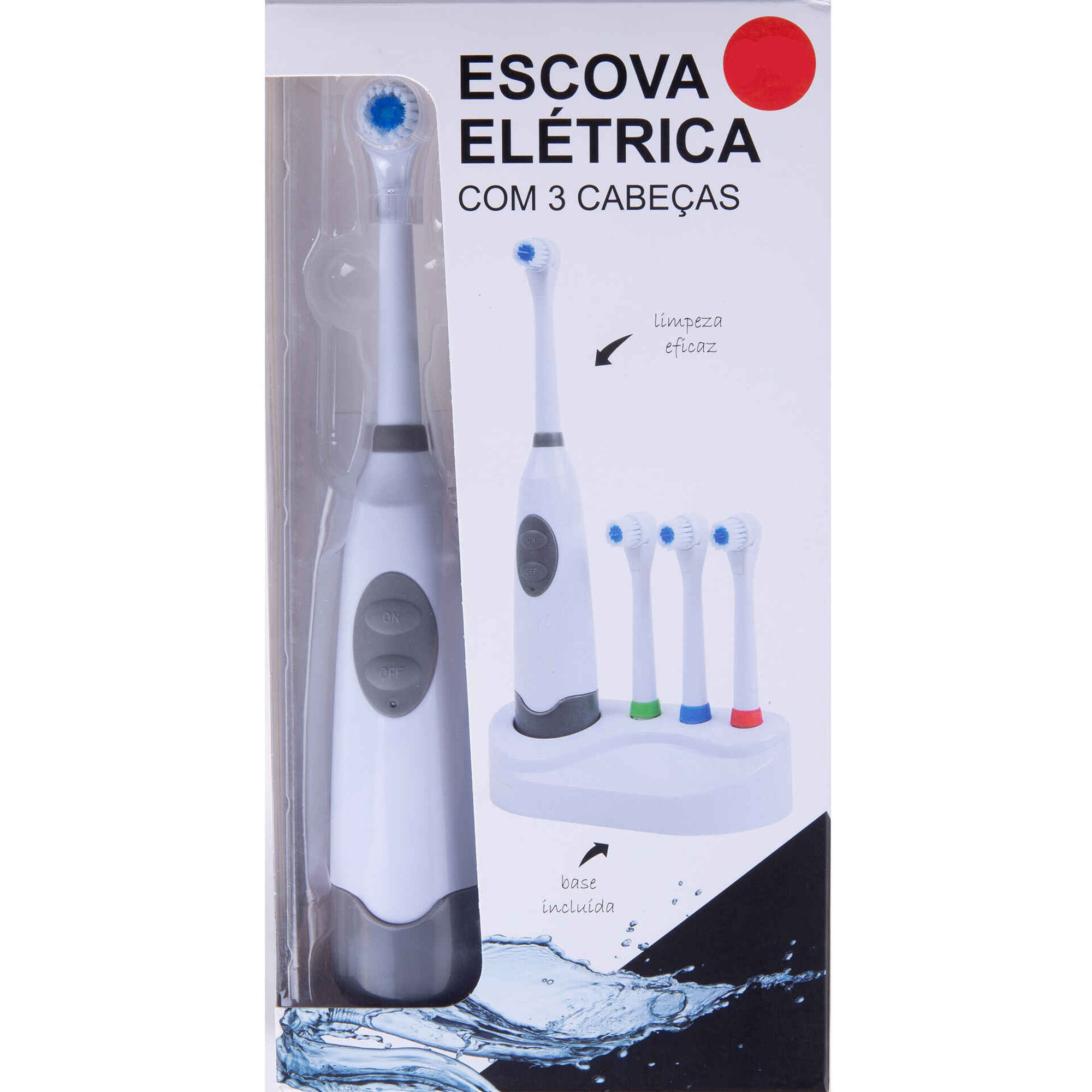 Escova de Dentes El&eacute;trica com 3 Cabe&ccedil;as Bazar&atilde;o