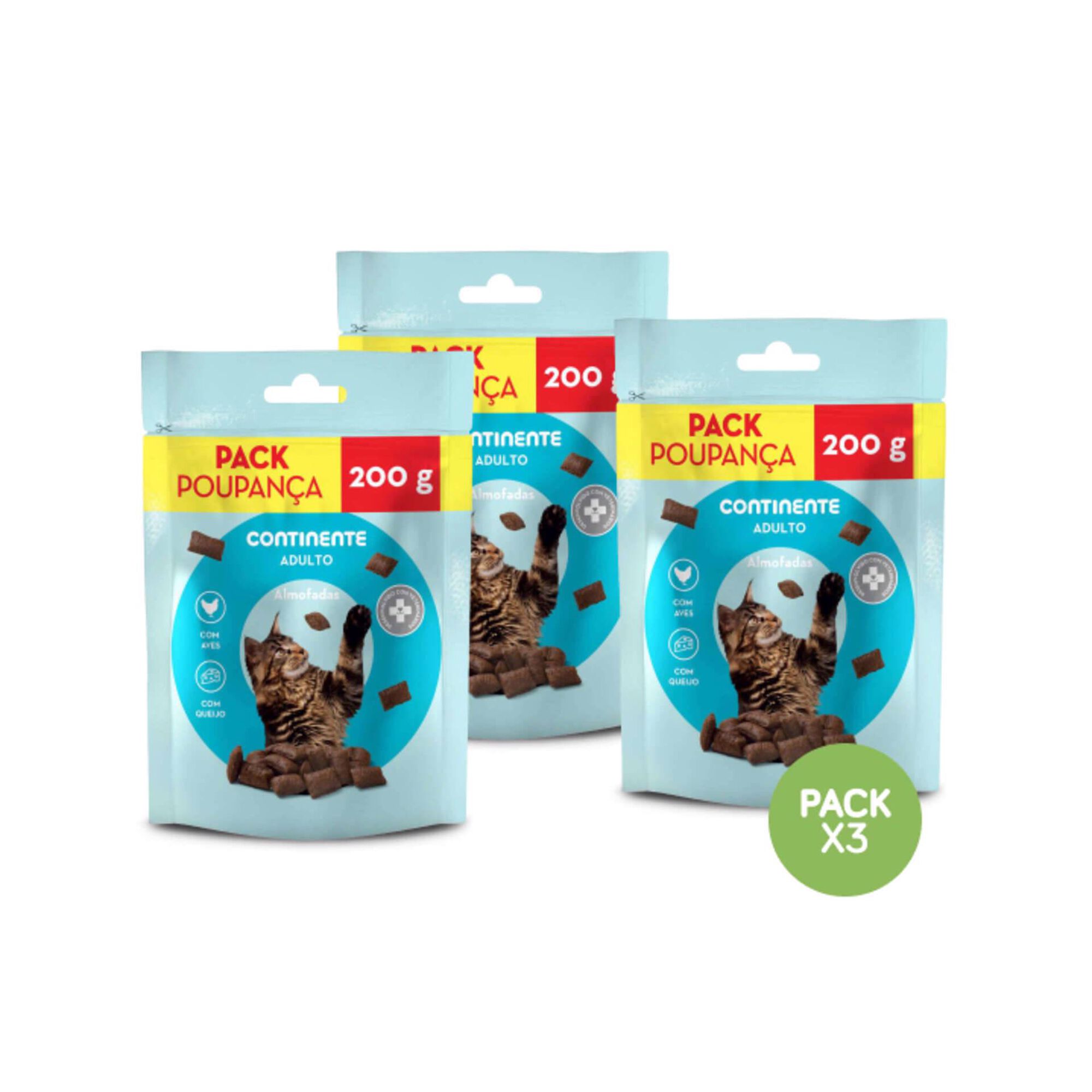 Snack para Gato Almofadas Aves e Queijo Pack Poupança