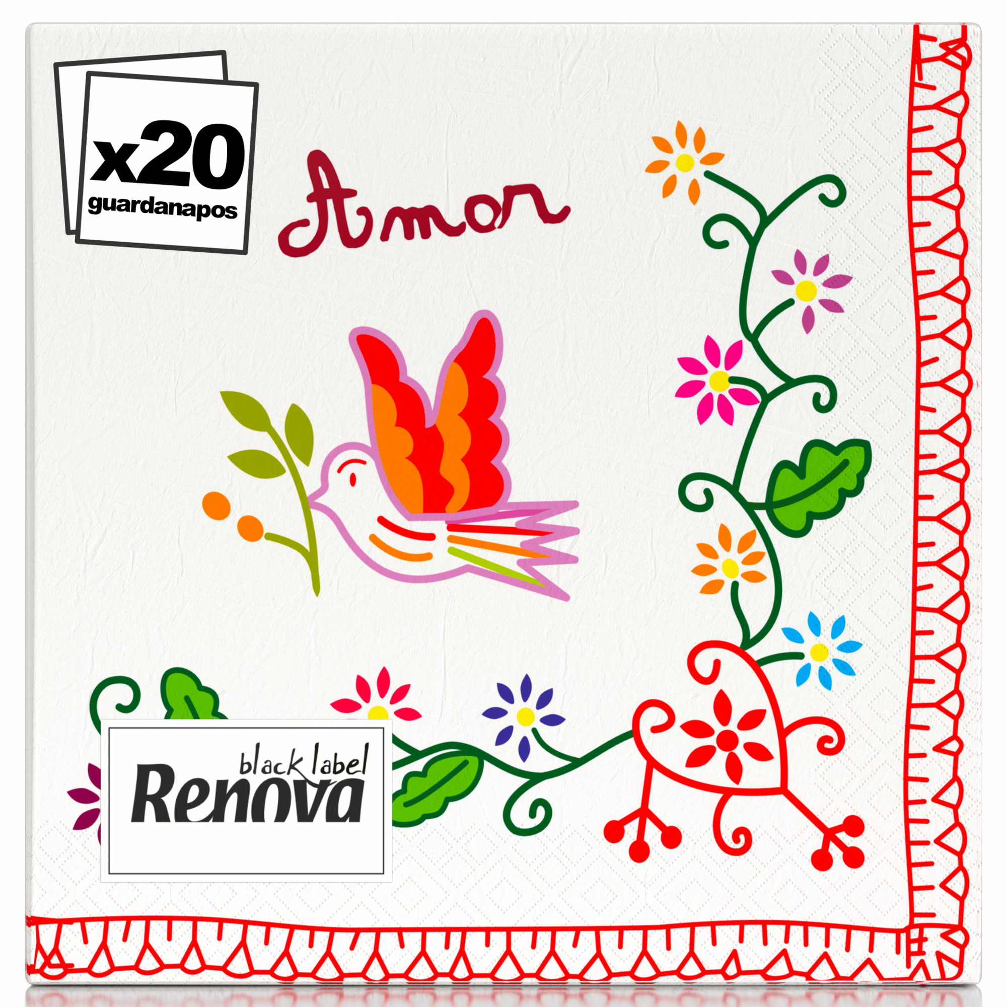 Guardanapos 3 Folhas Black Label Decorado Renova