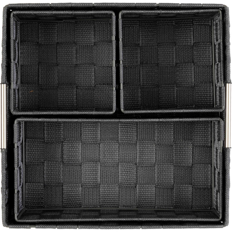 Conjunto de 4 Cestos Arrumação Preto Vigo Kasa