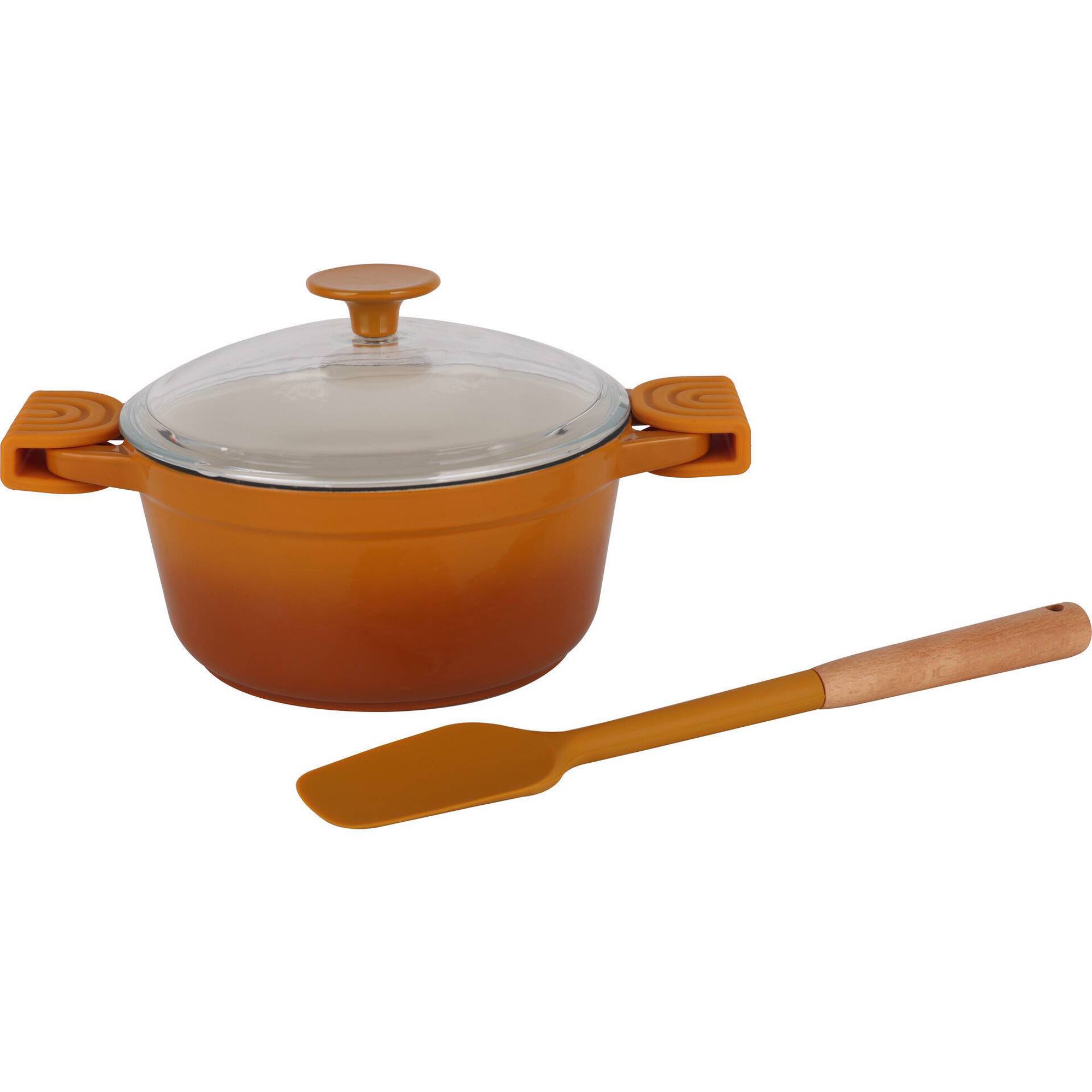 Caçarola Antiaderente Ferro Fundido 20 cm Asas e Tampa