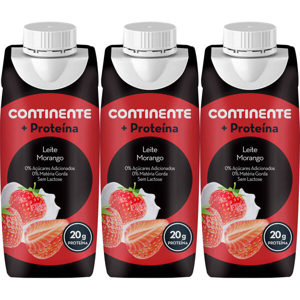 Leite +Proteína Morango sem Lactose Continente