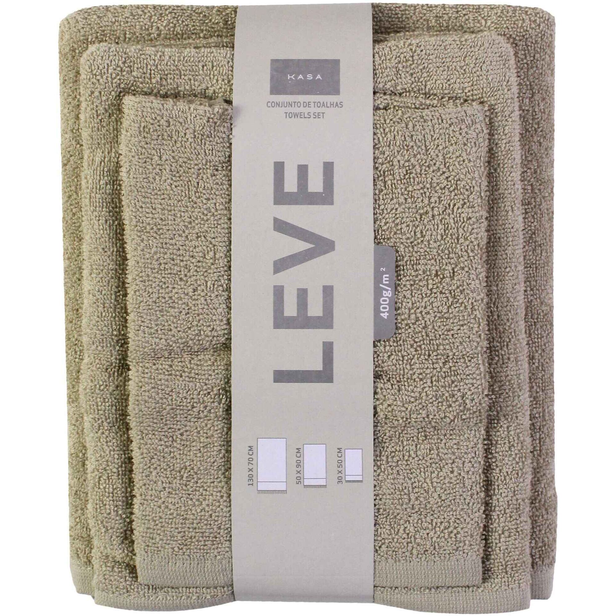 Conjunto 3 Toalhas Leve Bege Kasa