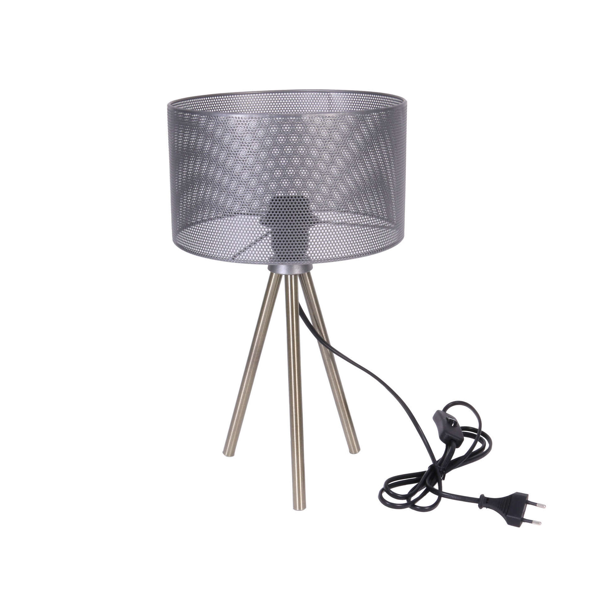 Candeeiro de Mesa Metal Cinza Florbela