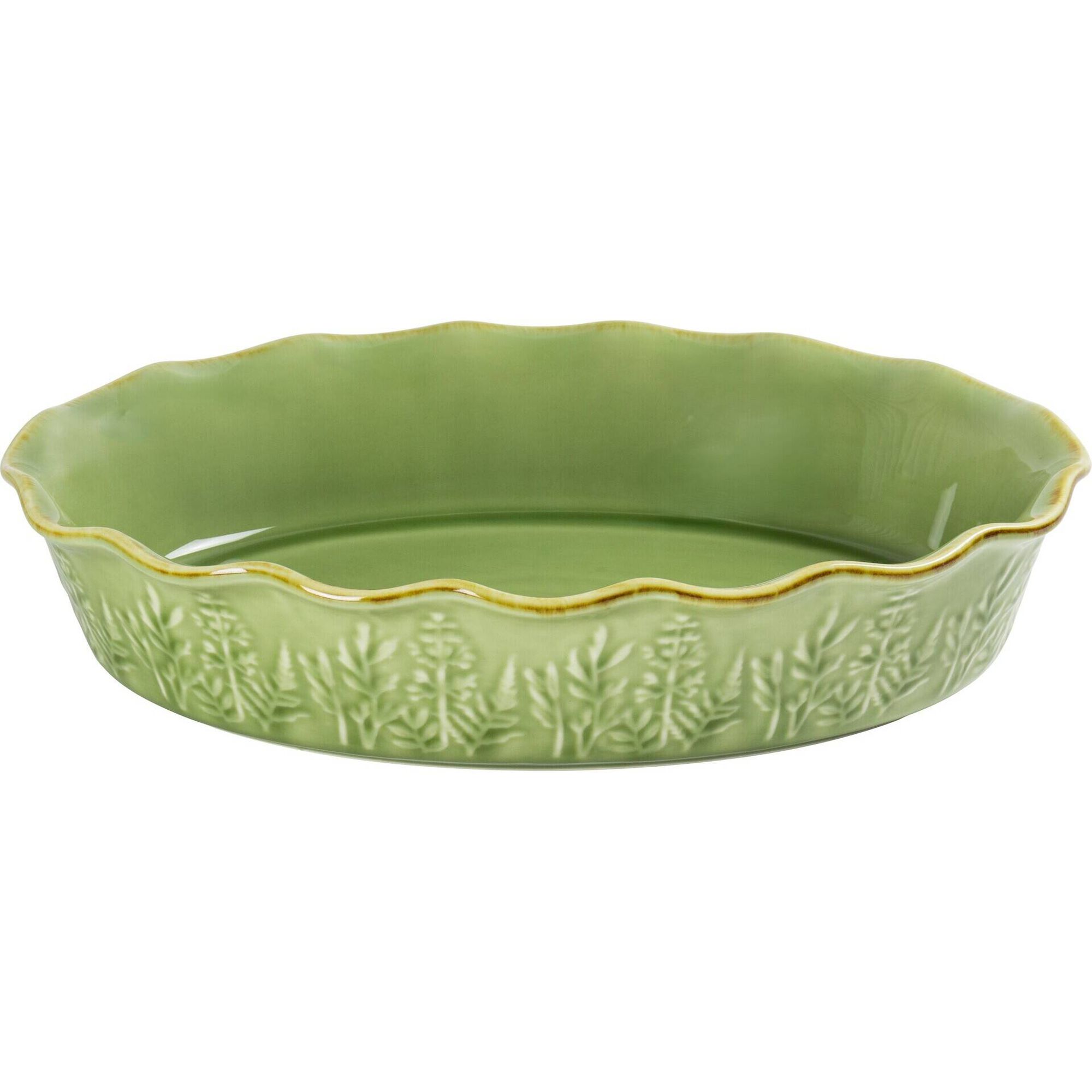 Assadeira Oval Folhas Verde Claro Kasa