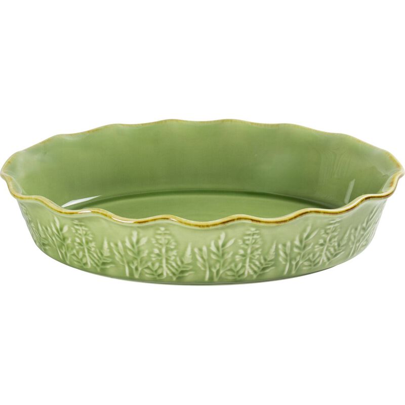 Assadeira Oval Folhas Verde Claro Kasa