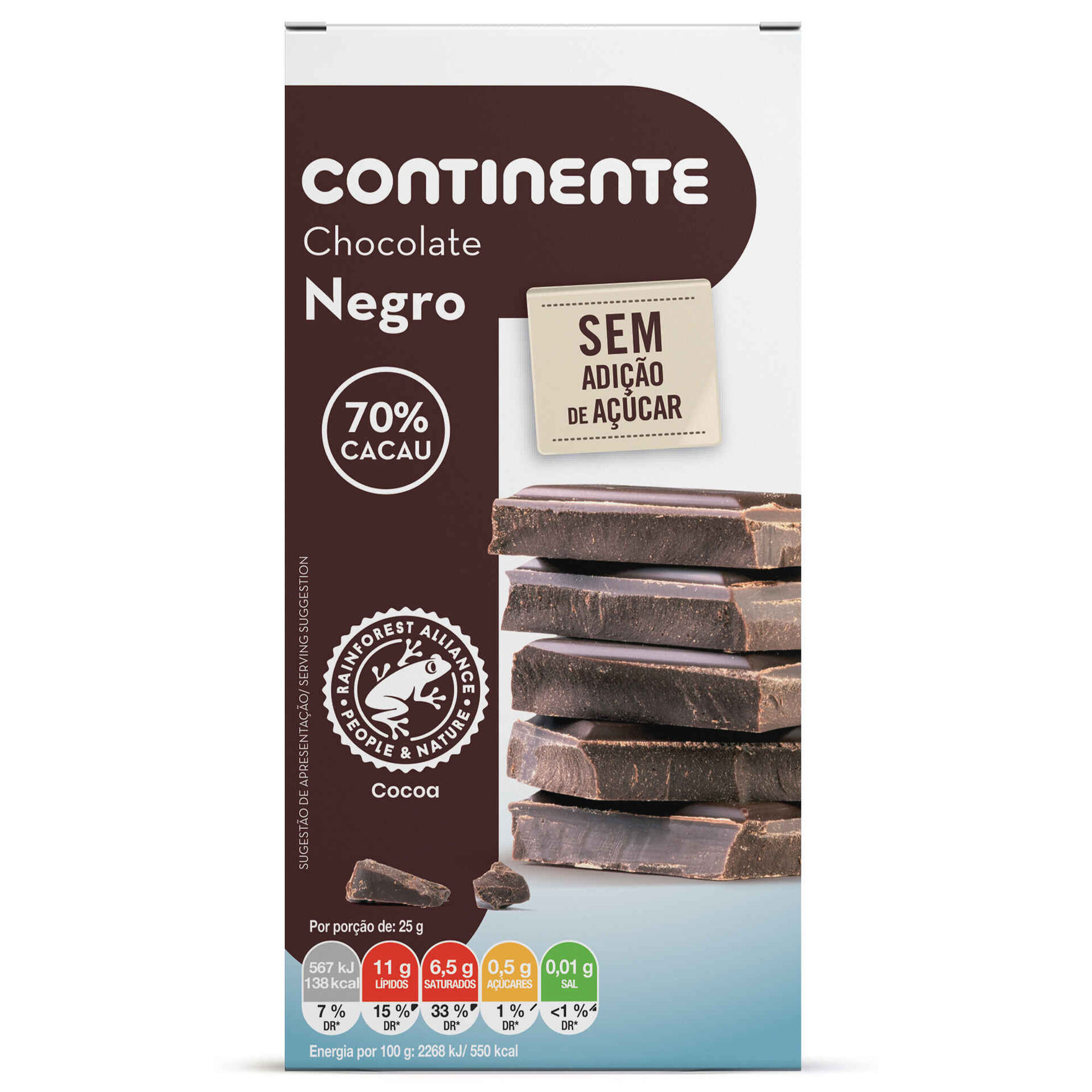 Tablete de Chocolate Negro 70% Cacau