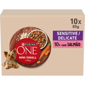 Comida H&uacute;mida para C&atilde;o Adulto Mini Delicate Salm&atilde;o Purina One Mini