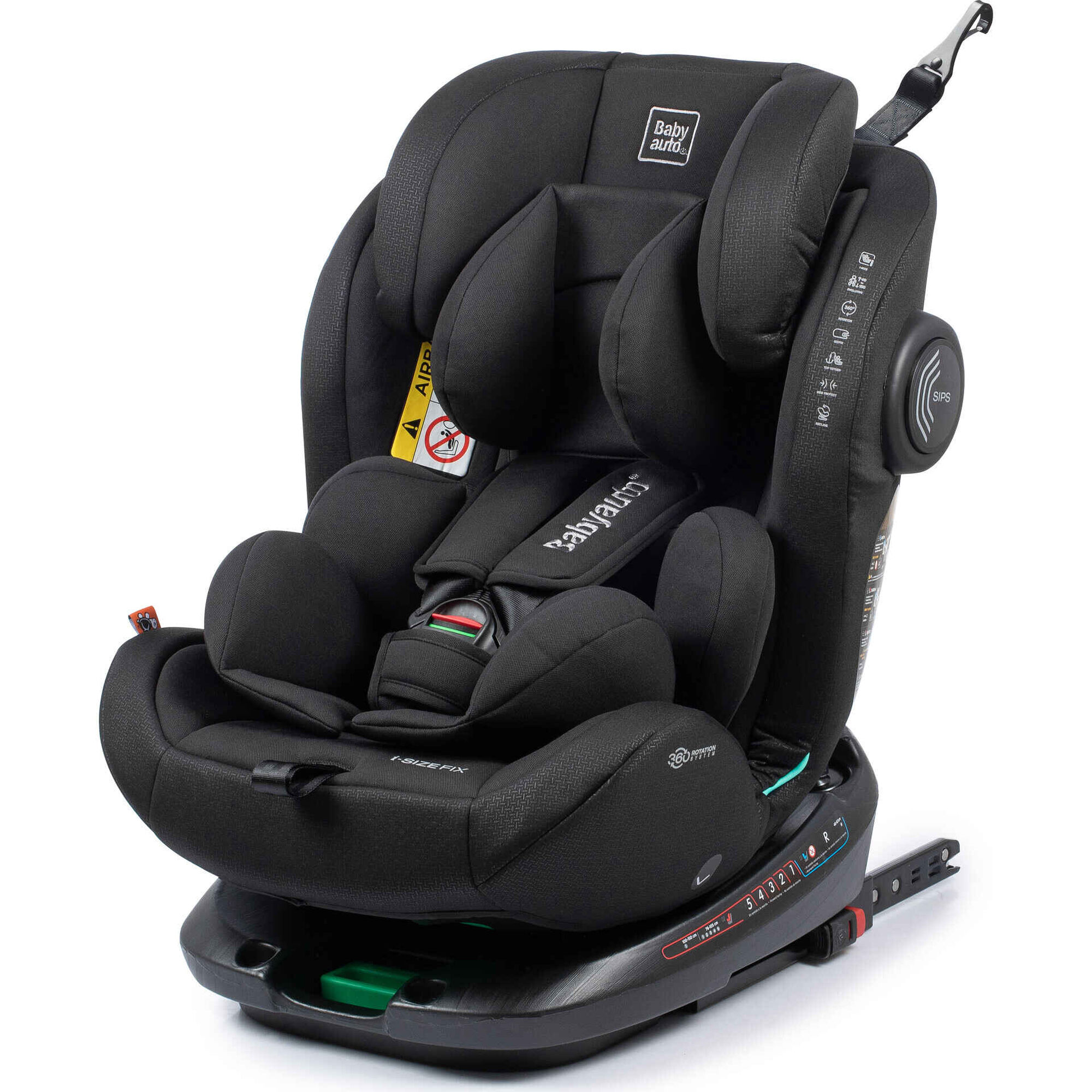 Cadeira Auto I-Size 40-150cm Isofix Rotativa Torna Fix Preto