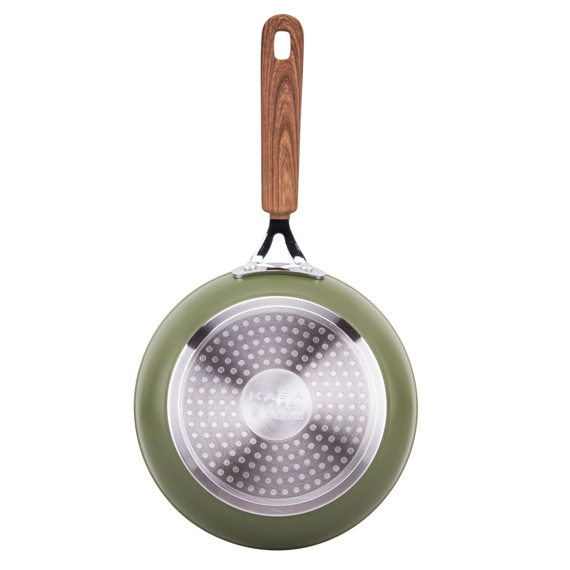 Frigideira Antiaderente Alum&iacute;nio 24cm Verde Oliveira Gourmet Kasa