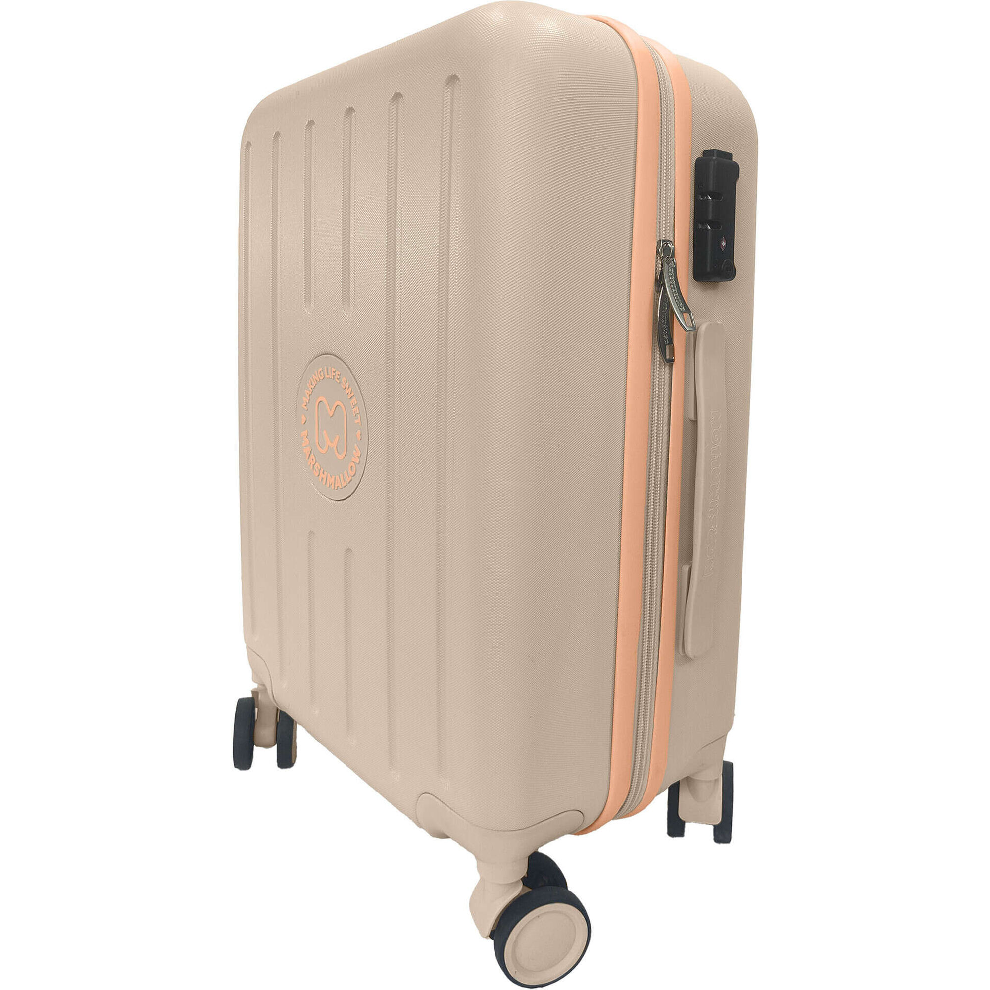 Mala de Cabine 4 Rodas Bege Marshmallow