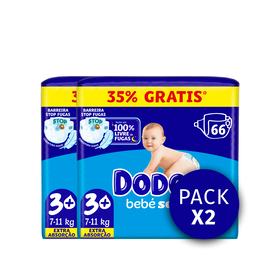 Fraldas Beb&eacute; Seco Extra 7-11kg T3+ Dodot