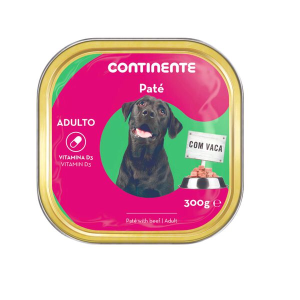 Comida Húmida para Cão Adulto Patê Vaca Terrina Continente