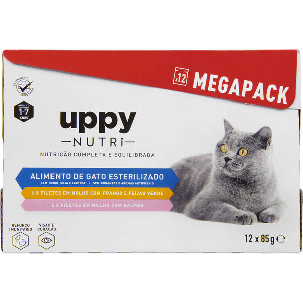 Alimento Húmido para Gato Adulto Esterilizado Frango e Salmão Uppy Nutri