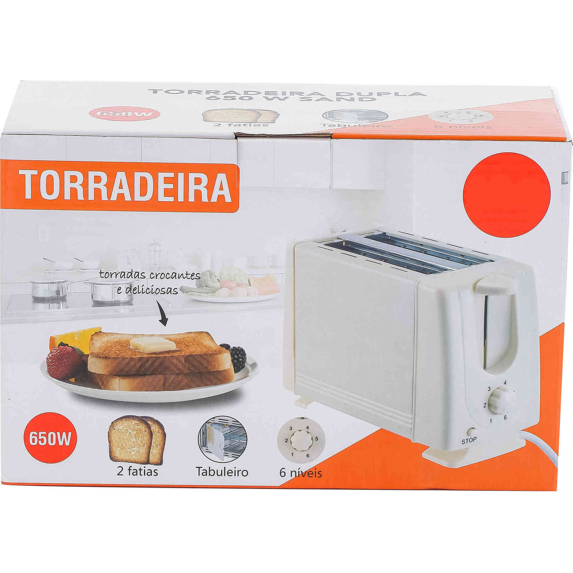 Torradeira Dupla 650W Bege