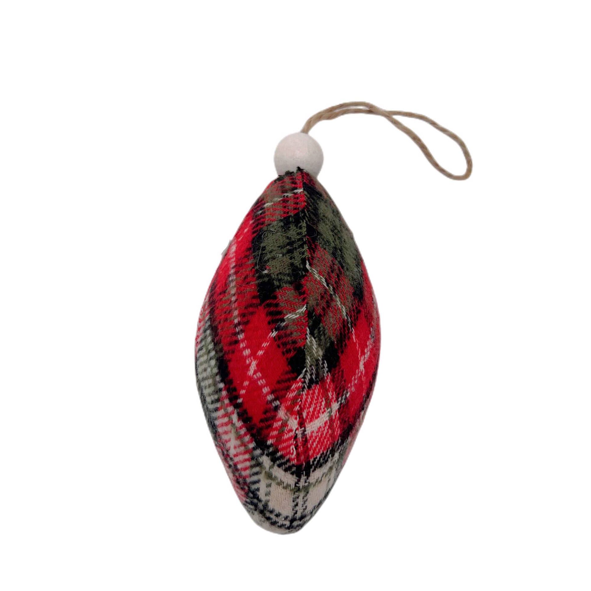 Ornamento Oval 10cm Tecido Xadrez Fun