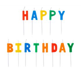 Conjunto Velas Happy Birthday Coloridas