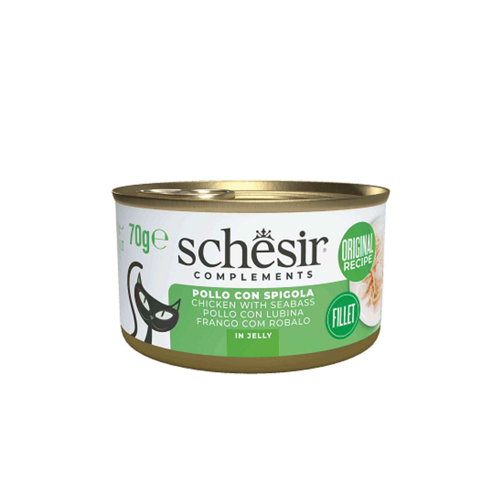 Comida H&uacute;mida para Gato Adulto Frango e Robalo Gelatina Schesir