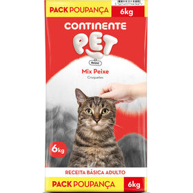 Ra&ccedil;&atilde;o para Gato Adulto Croquetes Peixe Continente Pet Basic