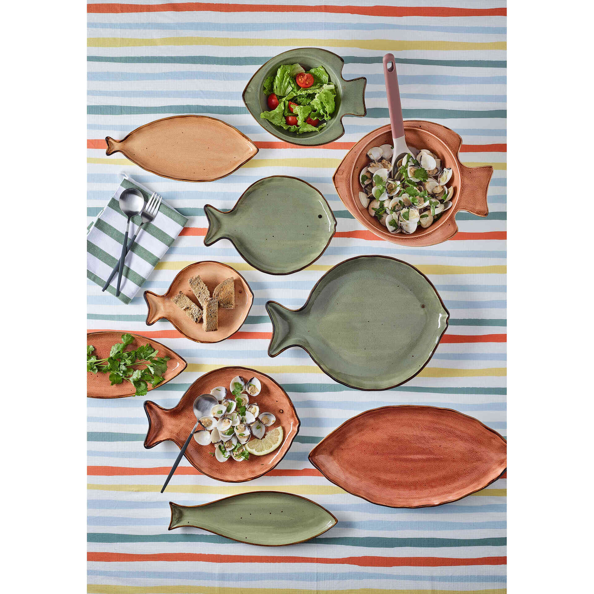 Travessa Peixe 43x20cm Laranja Kasa