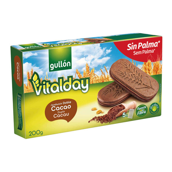 Bolachas Vitalday Recheadas Duplo Cacau Gullón
