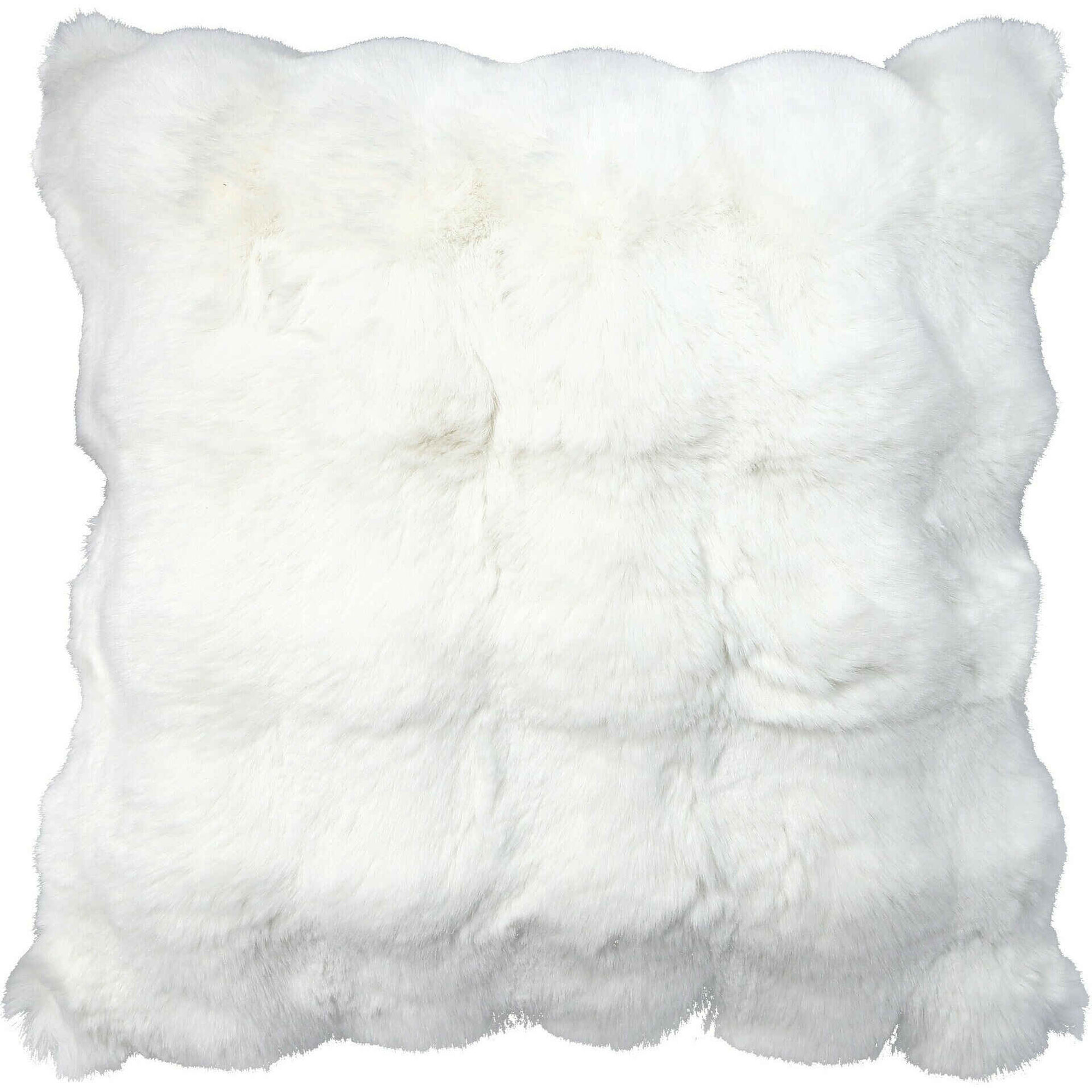 Almofada Pelo Quadrada 45x45cm Branca Kasa