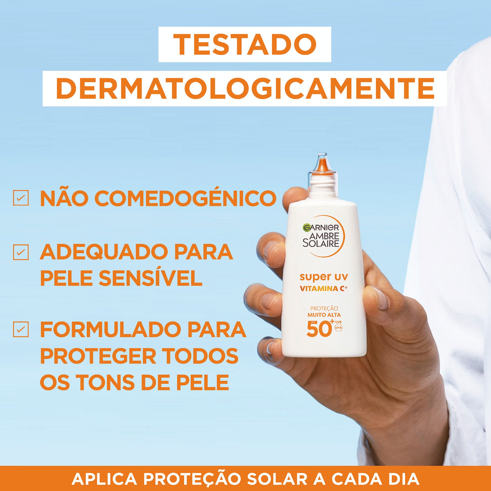 Protetor Solar Fluído Ambre Solaire Anti-Manchas FPS 50+ Protetor Solar Fluído Ambre Solaire Anti-Manchas FPS 50+