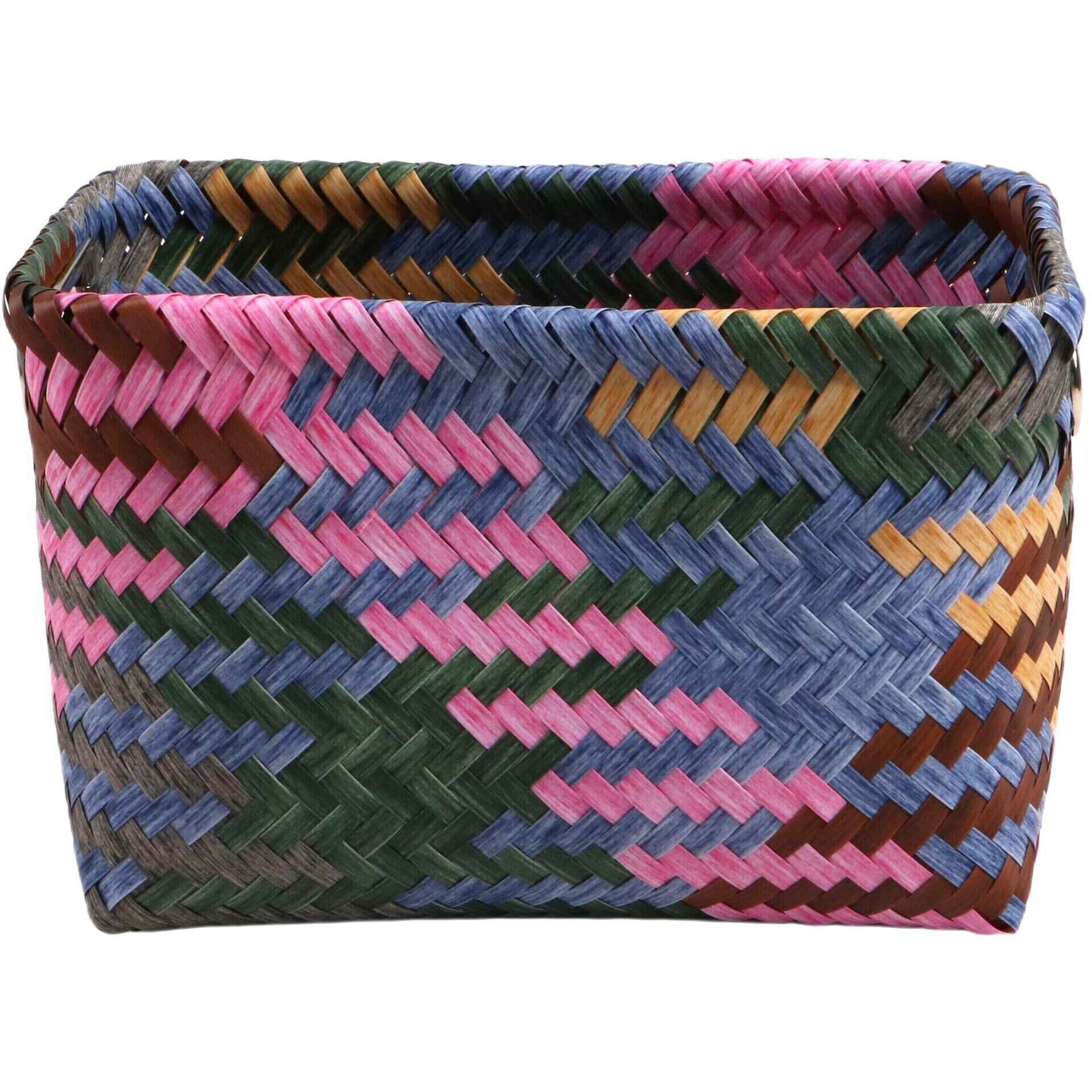 Cesto Retangular 31x18x19cm Colorido Kasa