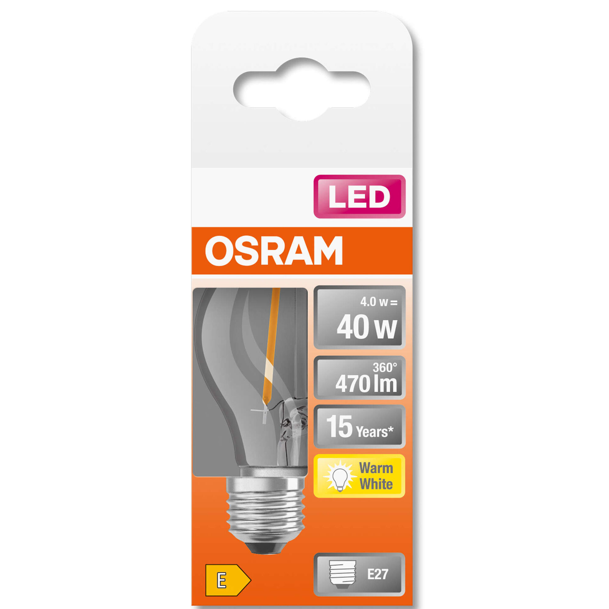 Lâmpada LED Standard E27 2700K 40W