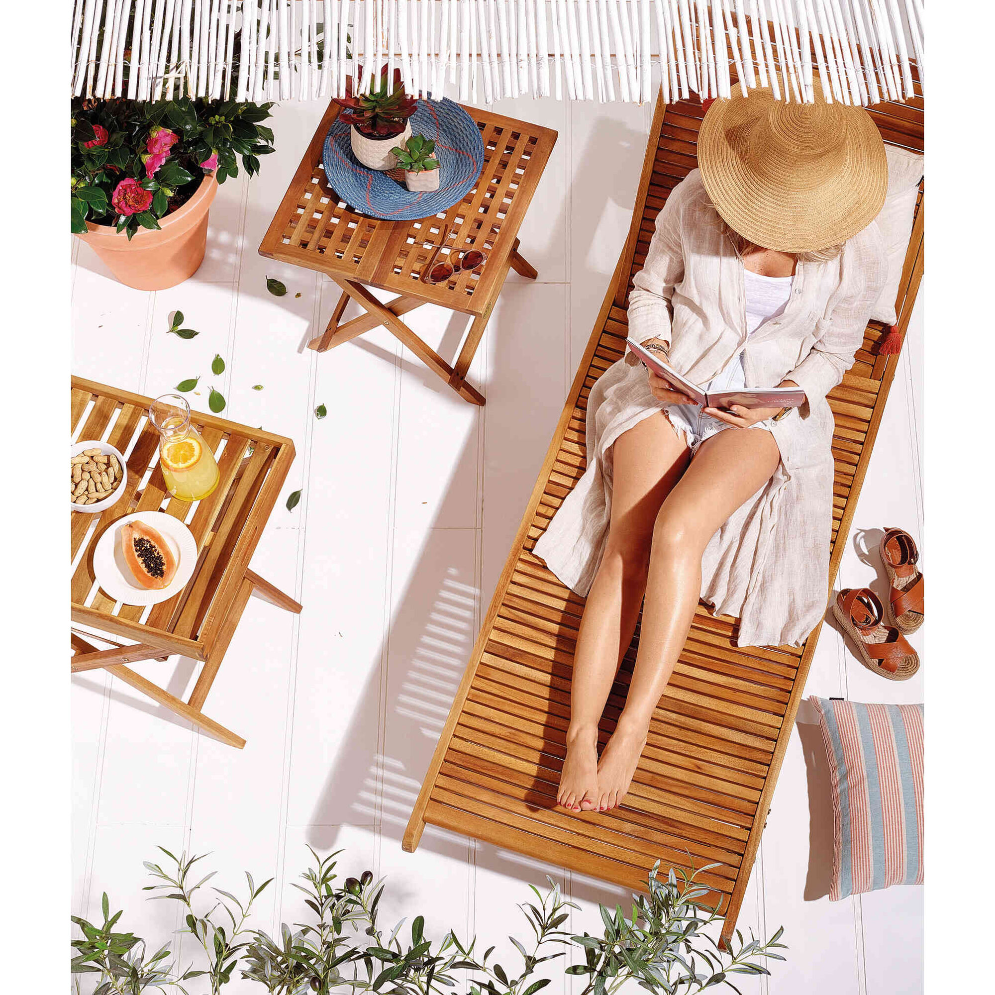 Espreguiçadeira de Madeira Acácia