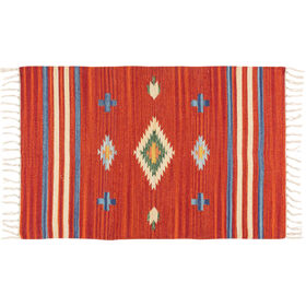 Tapete Algod&atilde;o Vermelho Kilim