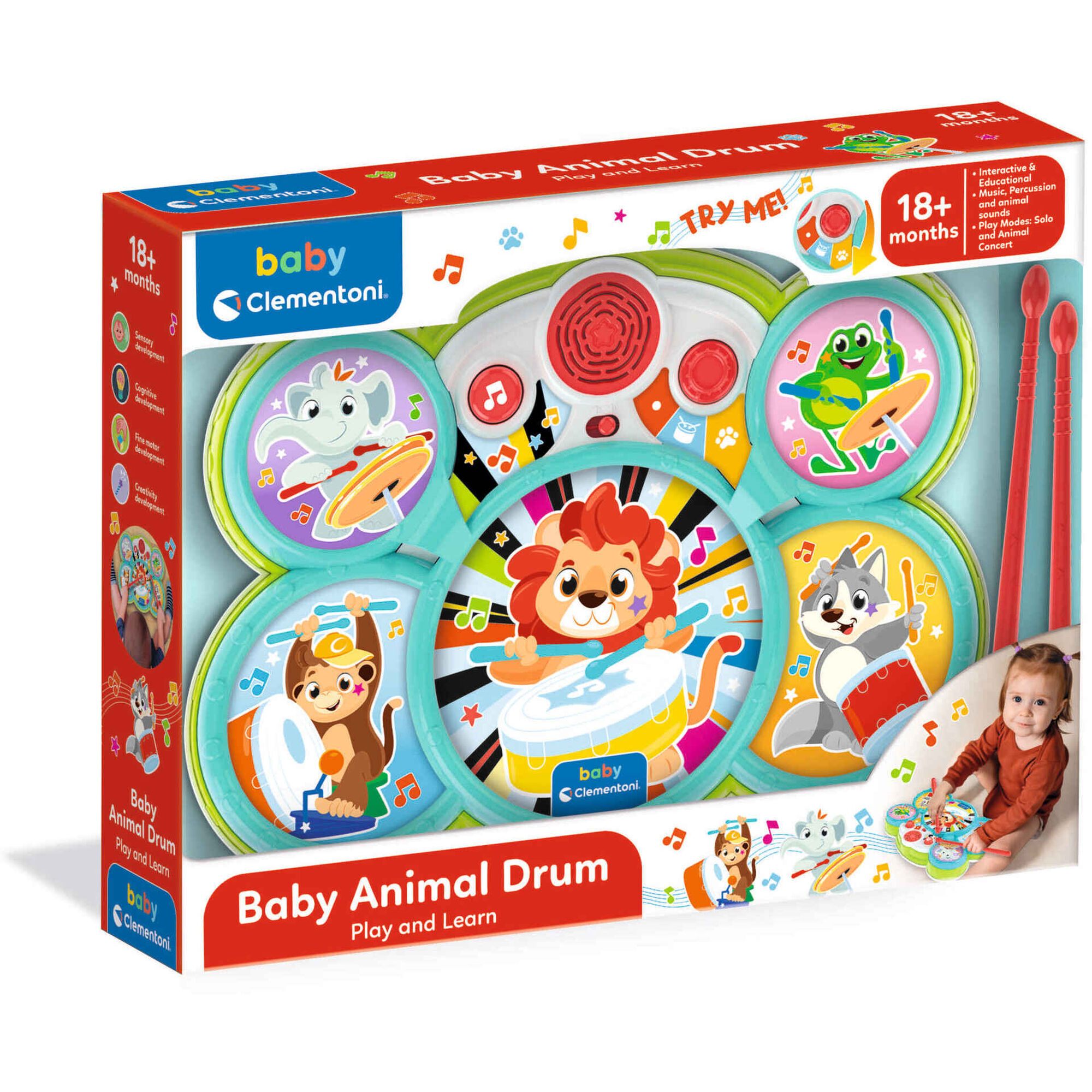 Baby Clementoni - Bateria Animais