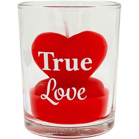 Vela em Copo 165g Cora&ccedil;&atilde;o True Love Kasa