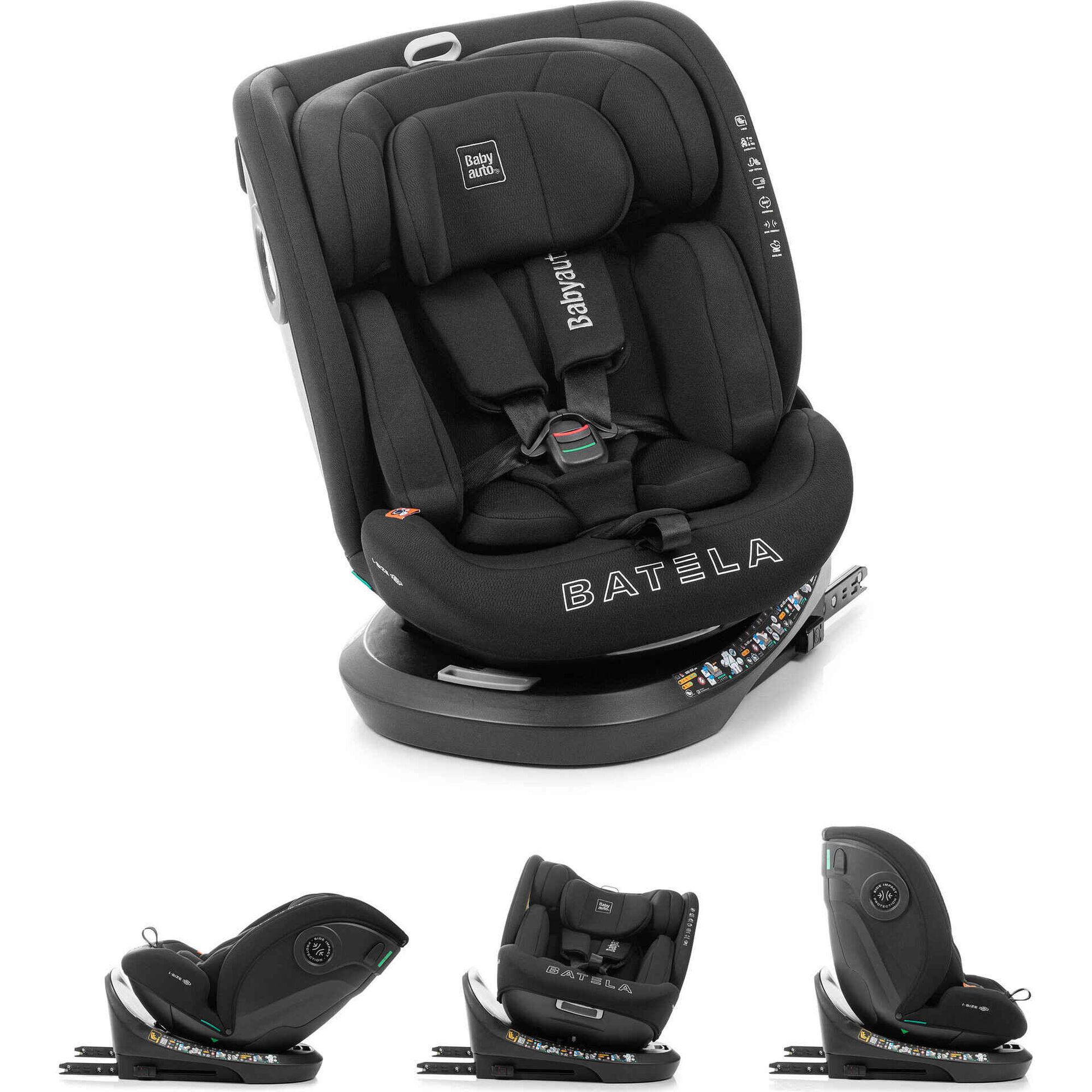Cadeira Auto I-Size 40-150 Batela Preta Babyauto