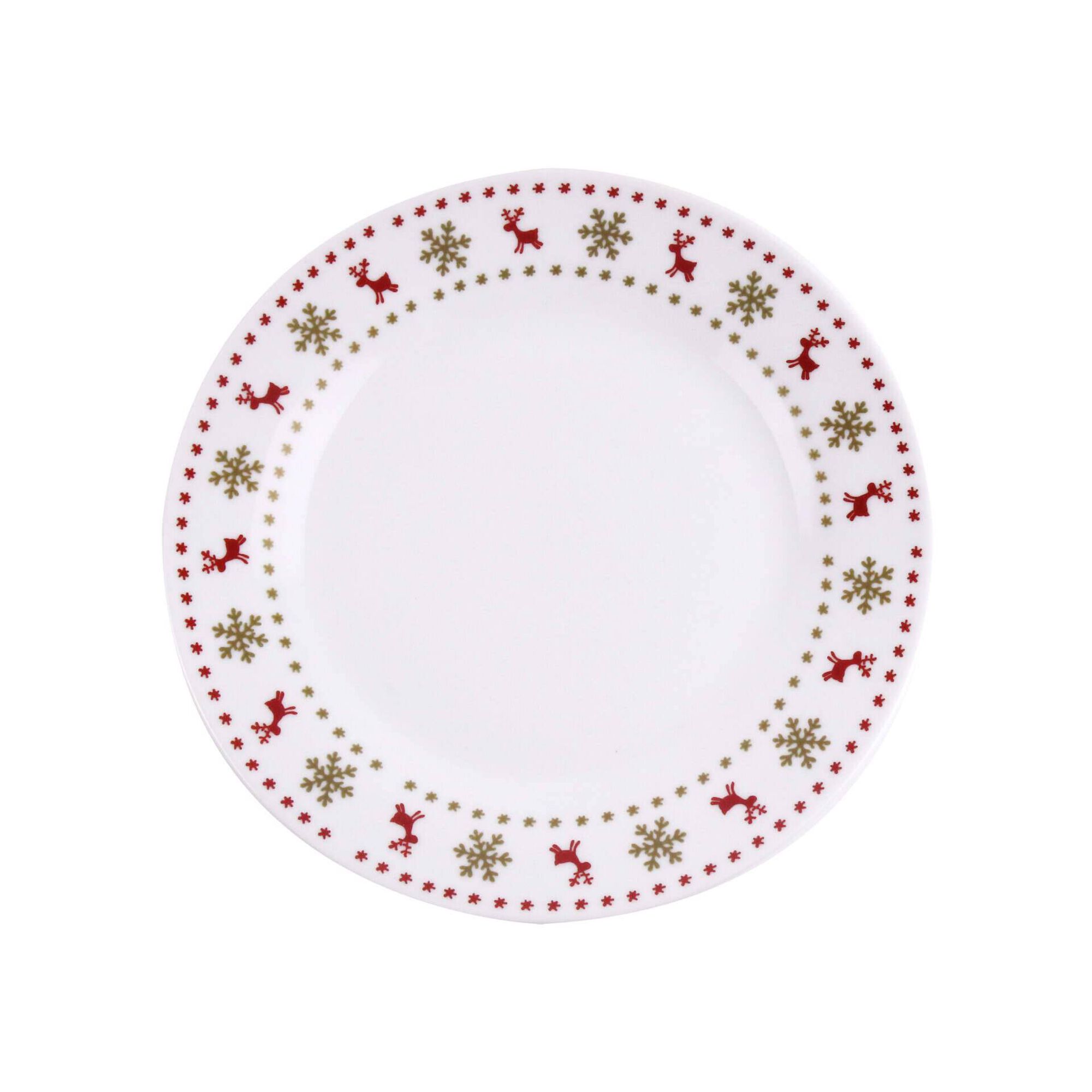 Serviço 12 Peças Rena Mica Dourado