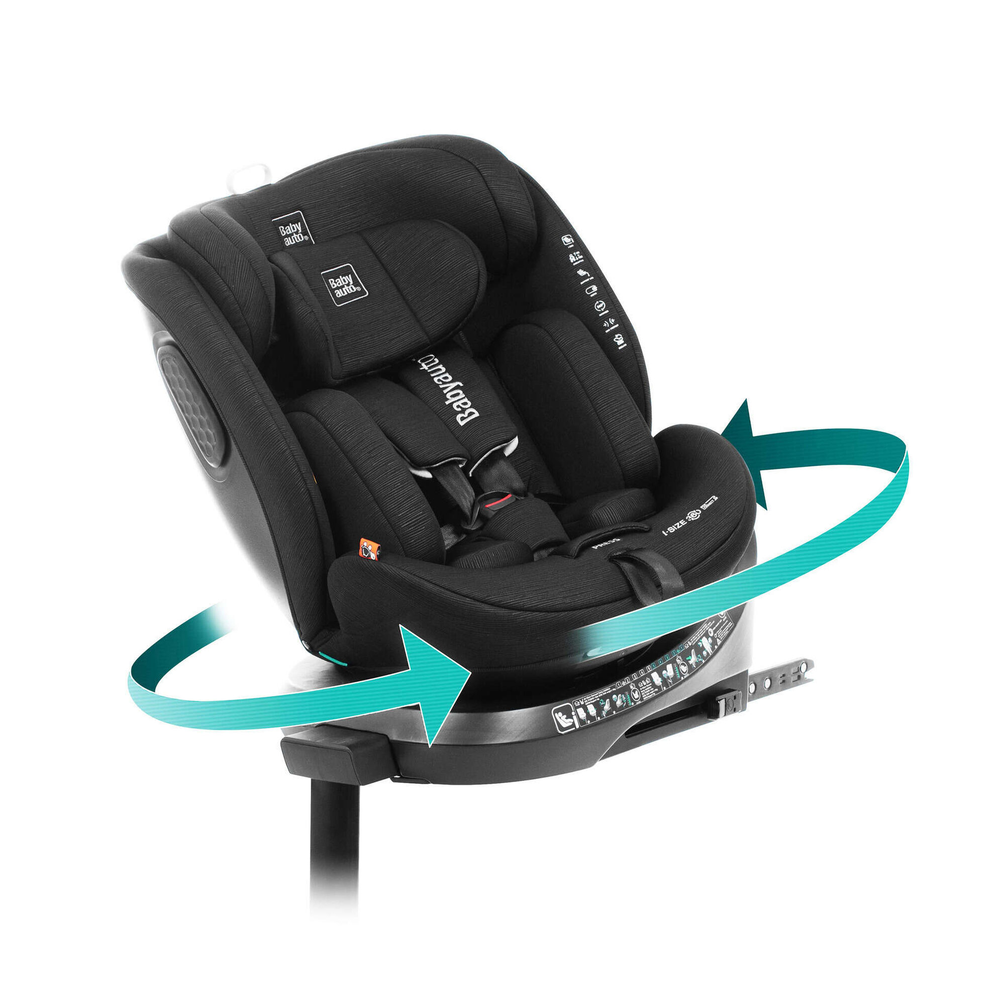 Cadeira Auto I-Size 40-150cm Isofix Rotativa Preta Core Babyauto