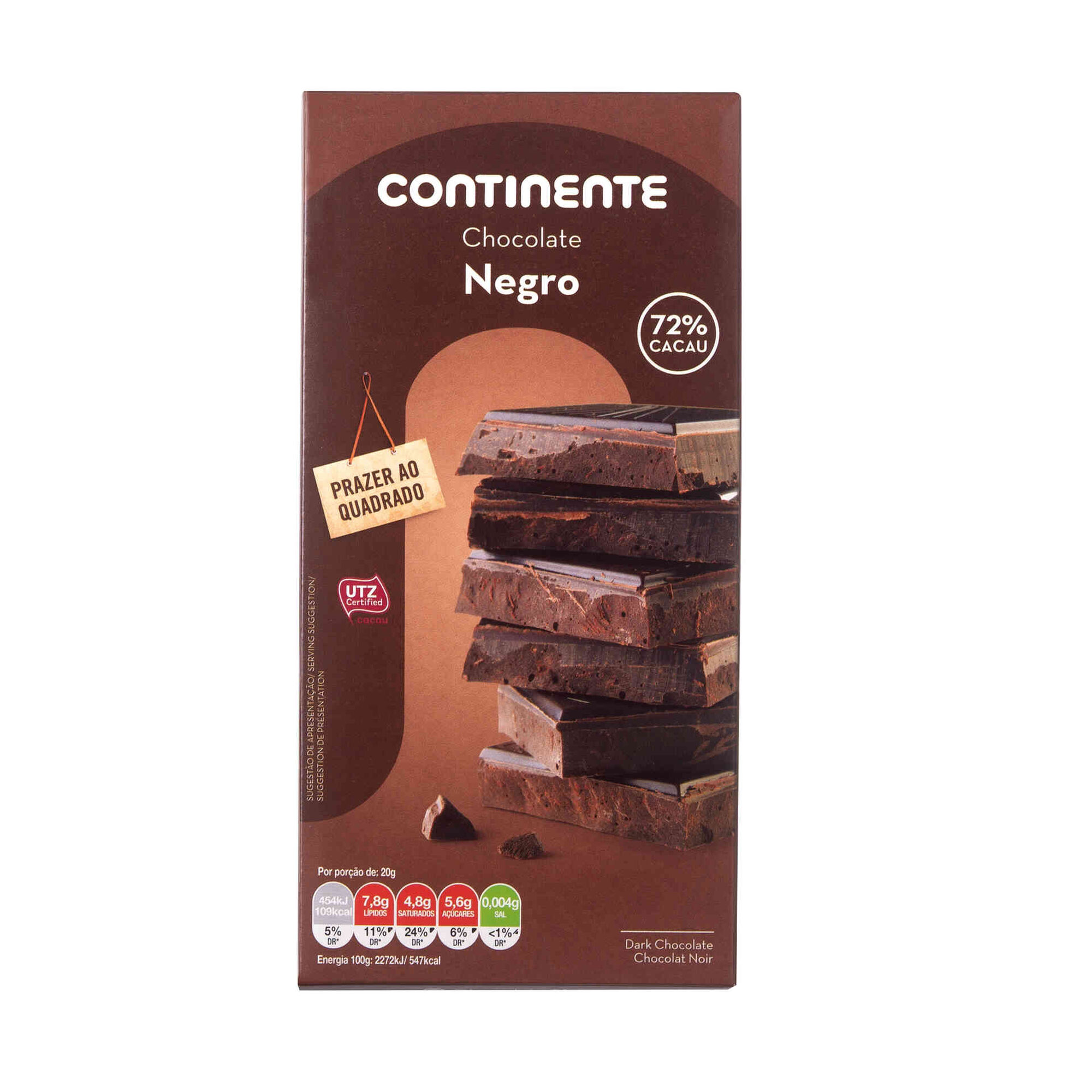 Tablete de Chocolate Negro 72% Cacau Tablete de Chocolate Negro 72% Cacau