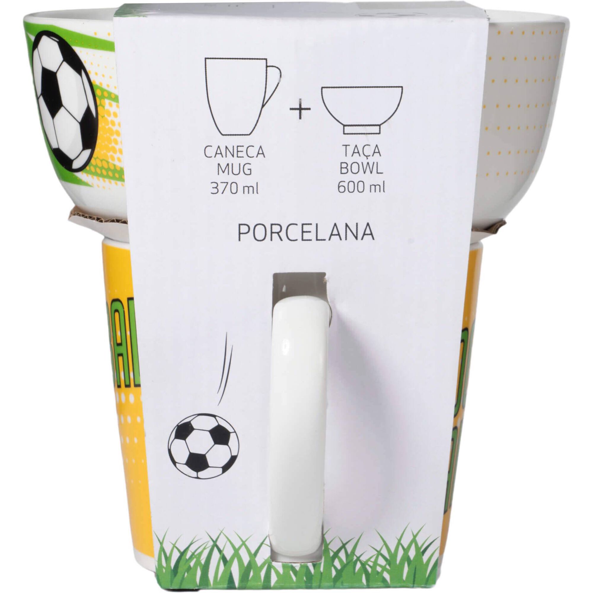 Conjunto Caneca 370ml e Taça 600ml Futebol