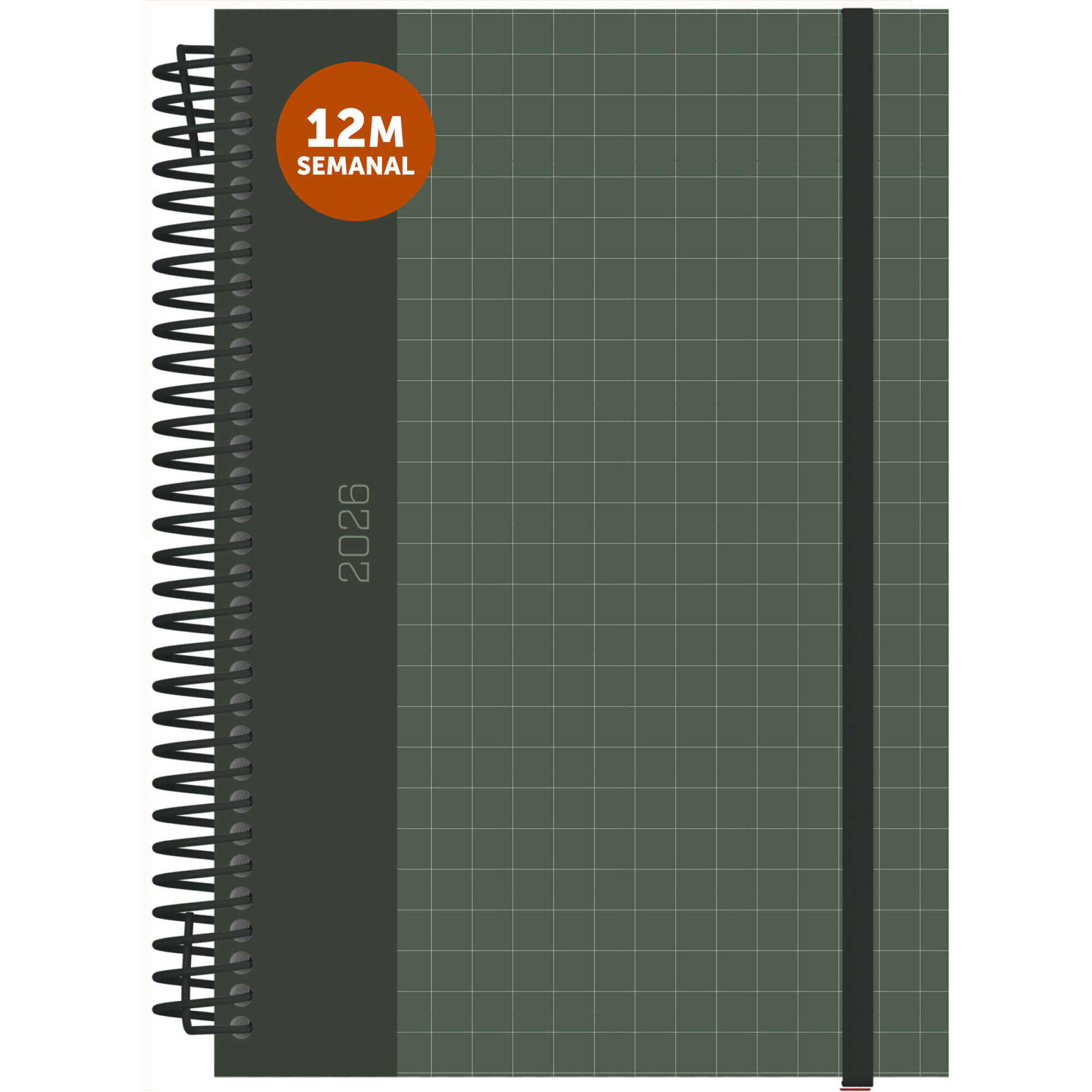 Agenda A5 2026 Espiral 12 Meses (várias cores)